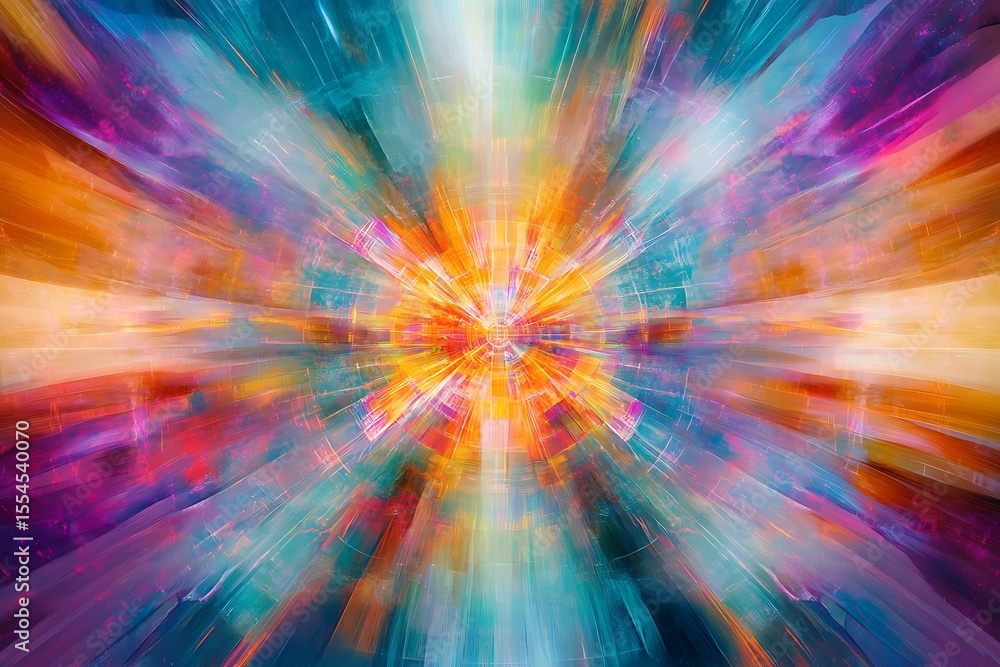 Aufkleber abstract explosion of vibrant colors in a dynamic radial burst pattern for creative backgrounds