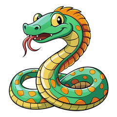 vector illustration of a cartoon snake