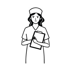 Cartoon illustration of a fun lady chef holding a tray
