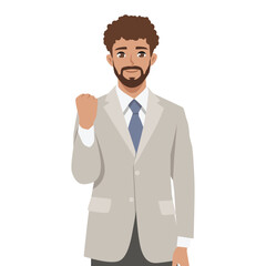 Businessman Ready for Success. Flat Vector character illustration