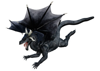 Fototapeta premium 3D Rendering Fairy Tale Dragon on White