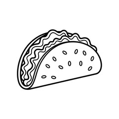 Tacos illustration vector style coloring page