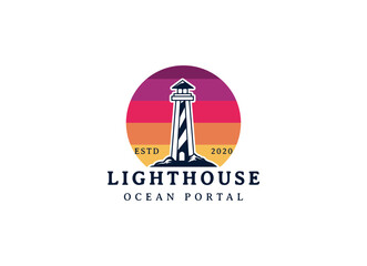 lighthouse logo vector design template. Premium lighthouse logo design template