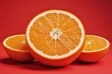 A sliced orange with fresh juice droplets |  illustration

