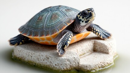 Obraz premium Turtle Resting on a Stone
