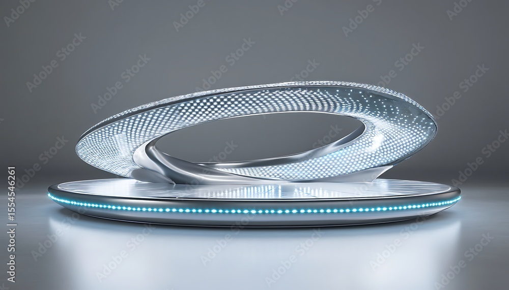 Aufkleber abstract futuristic technology display stage with circle light and platform design