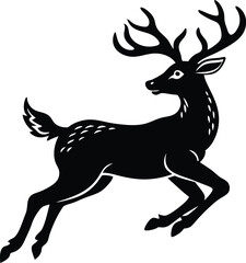 Fototapeta premium Silhouette of a Deer Leaping