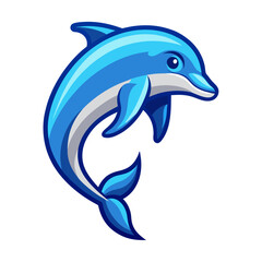 dolphin jumping isolated on white