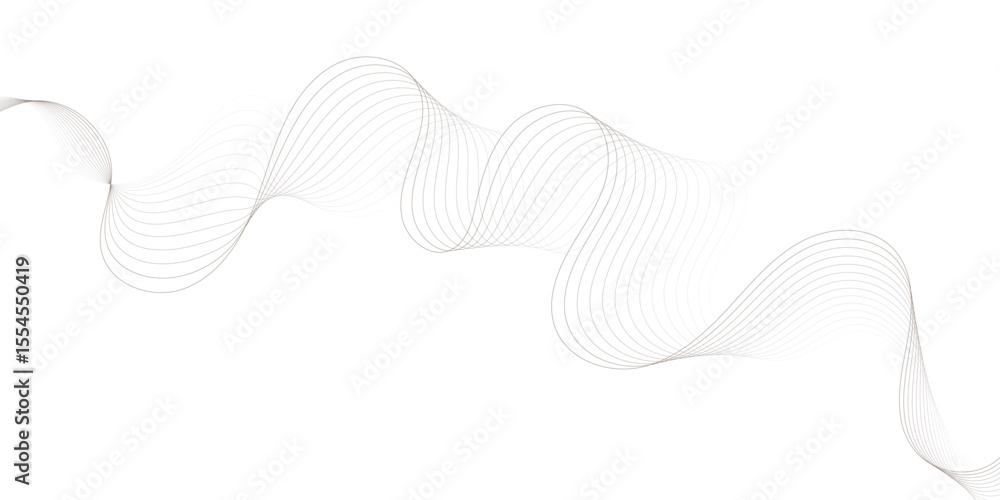 Poster abstract wave thin curved lines graphic for design black wavy lines isolated on white abstract backg