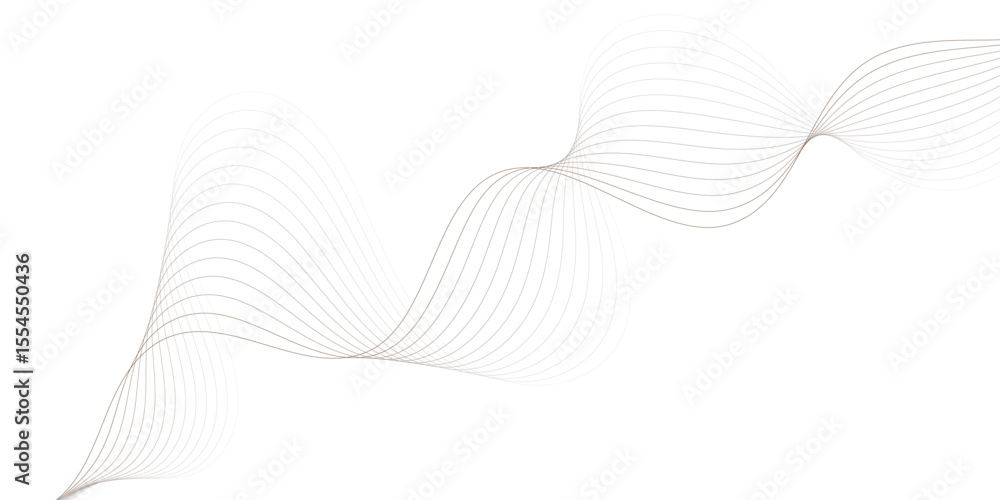 Poster abstract wave thin curved lines graphic for design black wavy lines isolated on white abstract backg