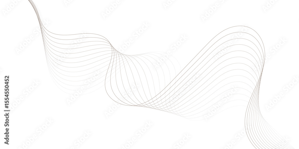 Poster abstract wave thin curved lines graphic for design black wavy lines isolated on white abstract backg