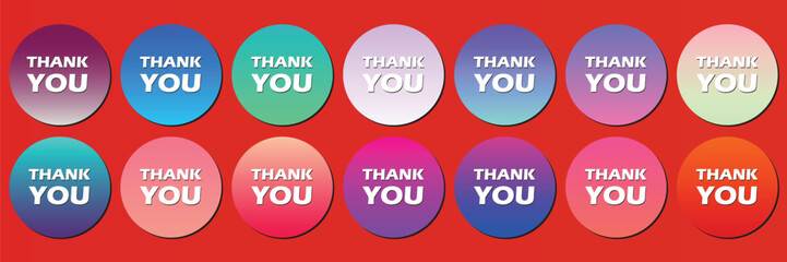 Thank You Vector Sticker – Colorful Printable Appreciation Design for Cards and Gifts. EPS vector illustration