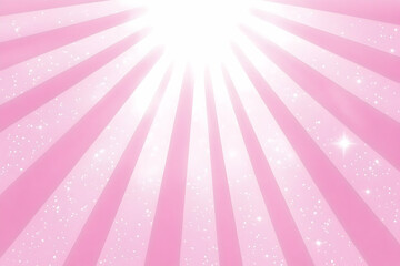 Pink sunburst background with light rays, glowing stars, and a radiant center for designs