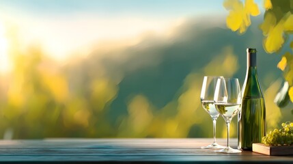 Elegant Wine Tasting Experience at Vineyard - Watercolor Style Website Hero Image