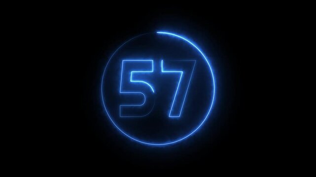 Neon Alphabet Number Animation.  Neon Glowing Numbers.