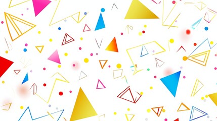 Colorful abstract background with geometric shapes and confetti for a festive design