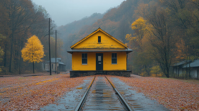 thurmond west virginia ghost town depot yellow building on railroad