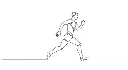 Running man in athletic attire on plain background