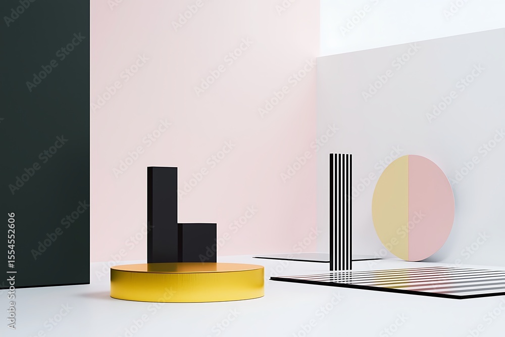 Aufkleber geometric shapes in abstract arrangement for modern design and artistic presentation