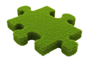 Isolated Green Grass Puzzle Piece