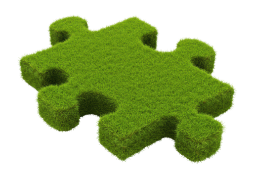 Isolated Green Grass Puzzle Piece