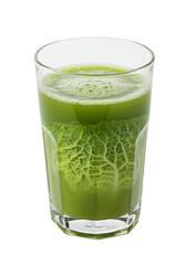 Fototapeta premium A glass of green liquid with a textured appearance on black background