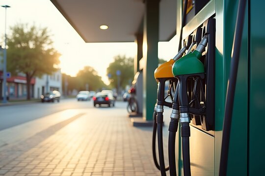Gas station fuel pumps gasoline price petrol energy transportation service