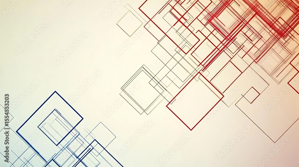 Aufkleber abstract geometric background with squares and lines