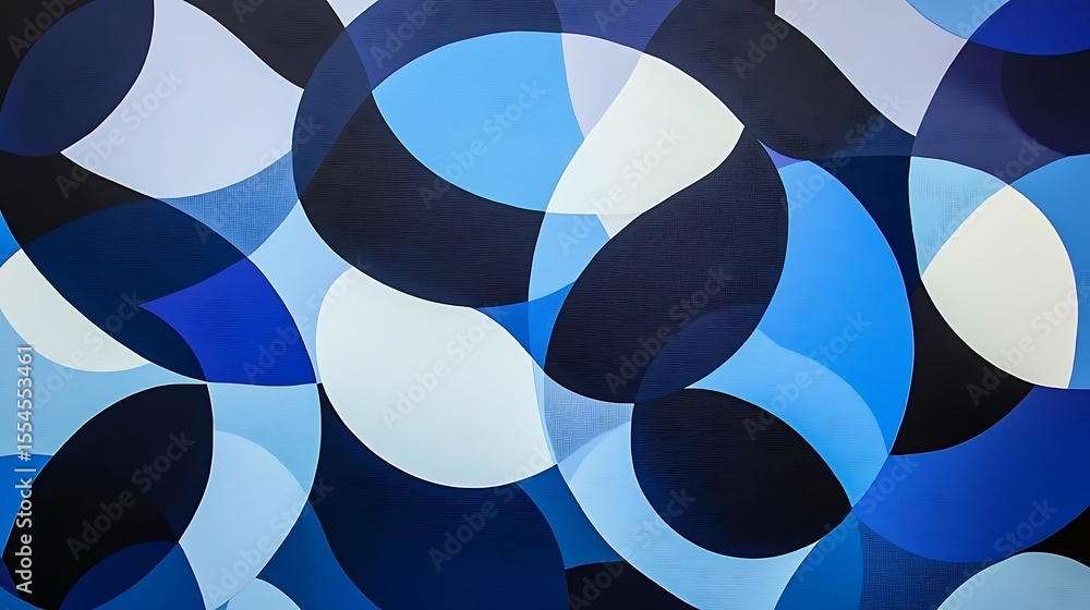 Aufkleber abstract blue overlapping circles pattern background