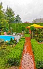 Beautiful pool in the garden in Brest Belarus.