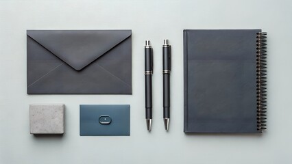 Notebook with pen on office desk for writing and business tasks