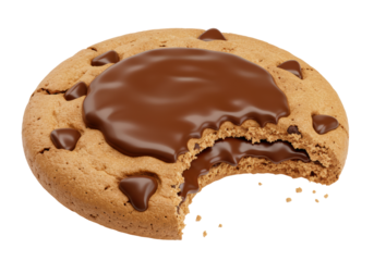Isolated Gourmet Chocolate Filled Cookie with a Bite Mark