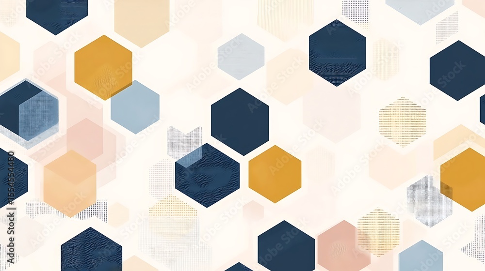 Poster abstract hexagon pattern background in neutral colors