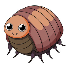 pill bug vector on white