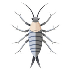 vector illustration of a silverfish insect