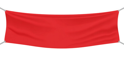 Obraz premium Red fabric banner isolated on a white background png ai generated
