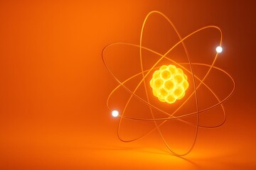 Innovative Atomic Power Concept with Glowing Energy for Science Presentations
