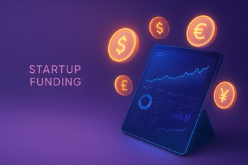 Futuristic Fintech Vision with Digital Currency and Blockchain for Business Concepts
