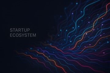 Digital Startup Network with Connections and Innovation Nodes for Business Presentations