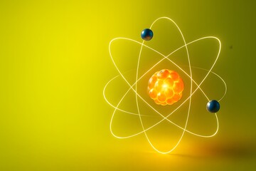 Atomic Power Glow with Energy Particles and Futuristic Design for Science Concepts
