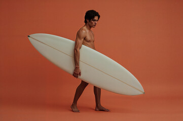 Surfer in studio