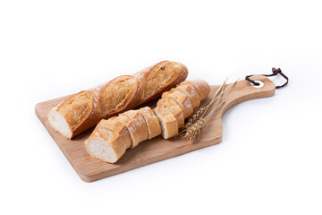 Freshly Baked French Baguette isolated on white background