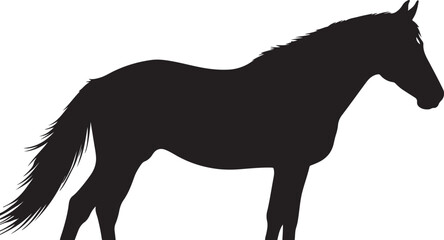 Choctaw Horse in silhouette vector pure white background.