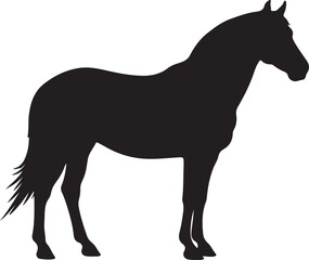Choctaw Horse in silhouette vector pure white background.