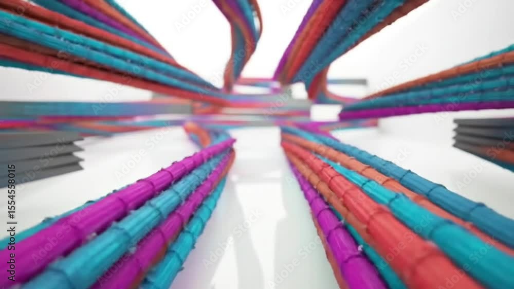 Aufkleber abstract colorful cables network data stream technology background
