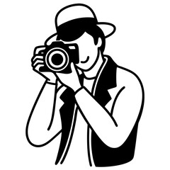 Silhouette vector of photographer in action &ndash; perfect for creative and commercial designs.