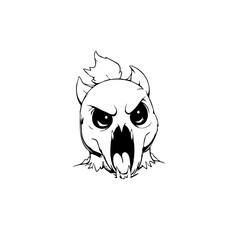 Outline drawing spooky Halloween monster perfect for coloring page creative designs and digital illustration