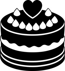 Cake art silhouette vector illustration