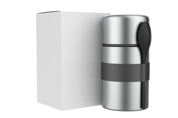 Stainless Steel Lunch Box, Insulated Bento Lunch Box. 3d illustration