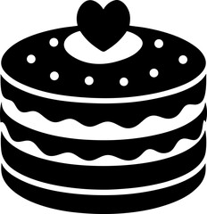 Cake art silhouette vector illustration